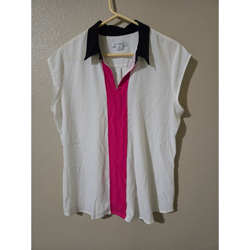 Liz Claiborne Womens XL Colorblock Sleeveless Blouse